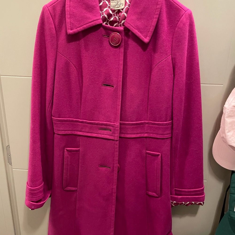 Tulle Fuchsia Pea Coat